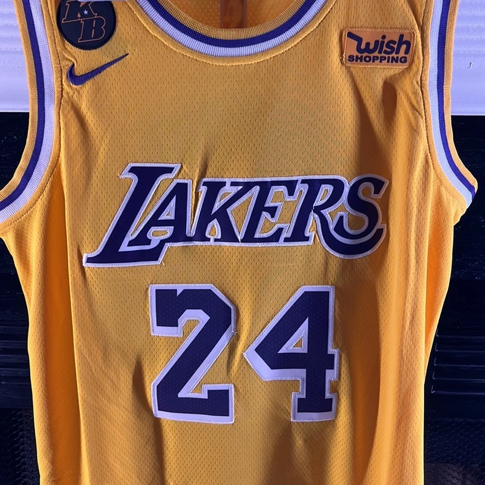 Kobe Bryant Los Angeles Lakers Basketball Jersey Yellow Purple - Size Medium 44 - Picture 2 of 6